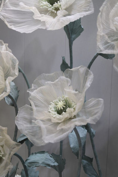 Giant silk poppy flower set