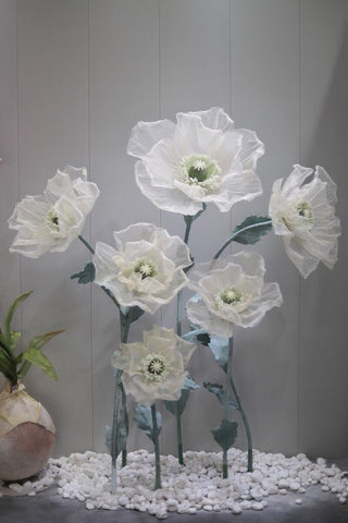 Giant silk poppy flower set