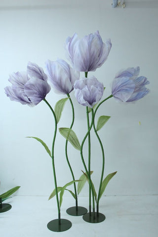 Free-Standing Purple Organza Tulip Installation - Event /Party/ Wedding Floral Set