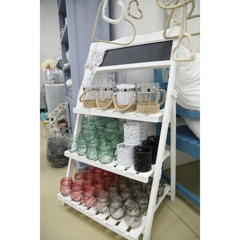 SP012 - white 3 tier shelving with blackboard top