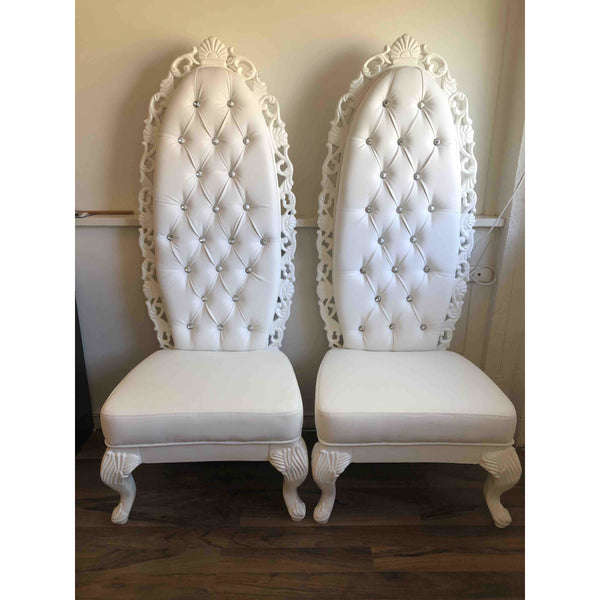 White wooden Mr & Mrs chairs -  Set 1