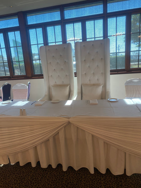 White leather King&Queen chairs - Set 2