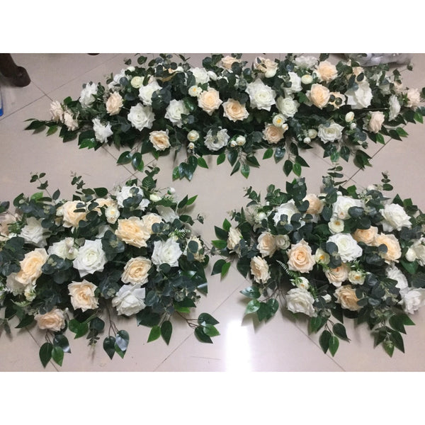 Champagne & white flowers arrangement set