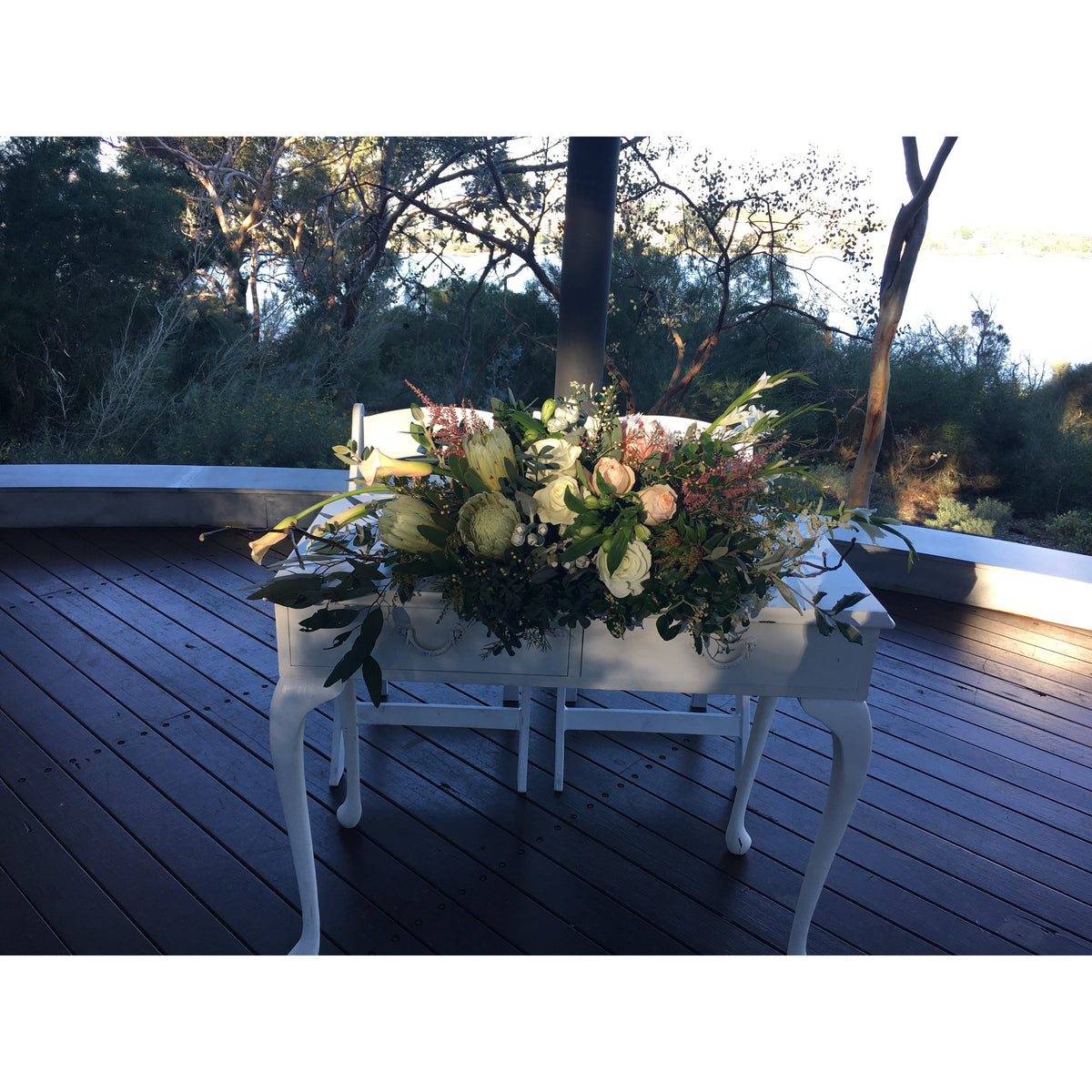 White vintage signing table – Rosy Events Hire