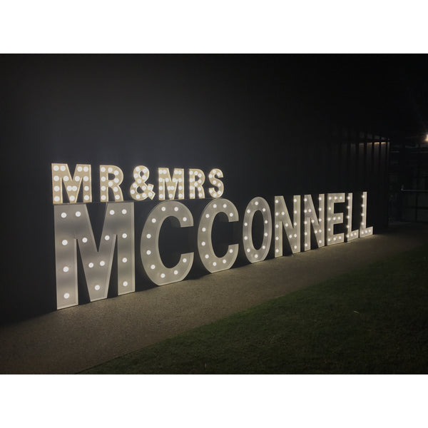 Small light up 45cm "MRS&MRS" sign