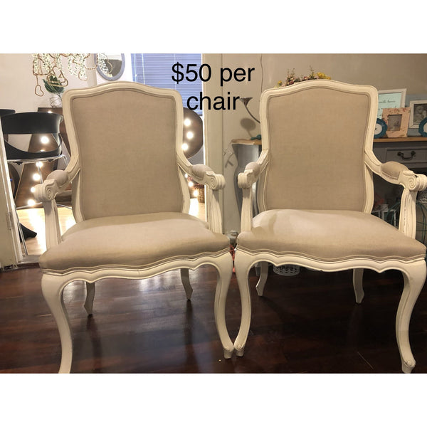 Ivory french bride and groom chair