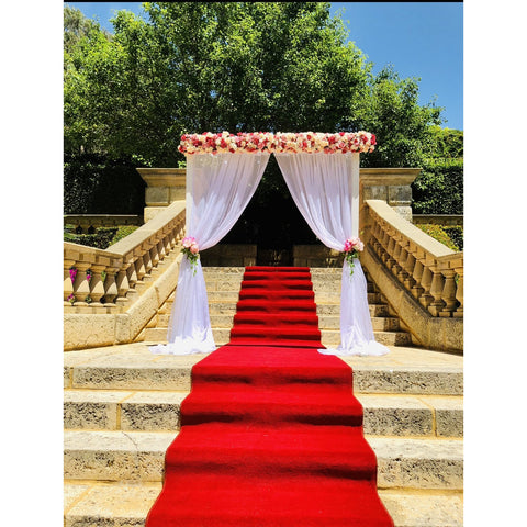 Pink and champagne flowers set for arbour