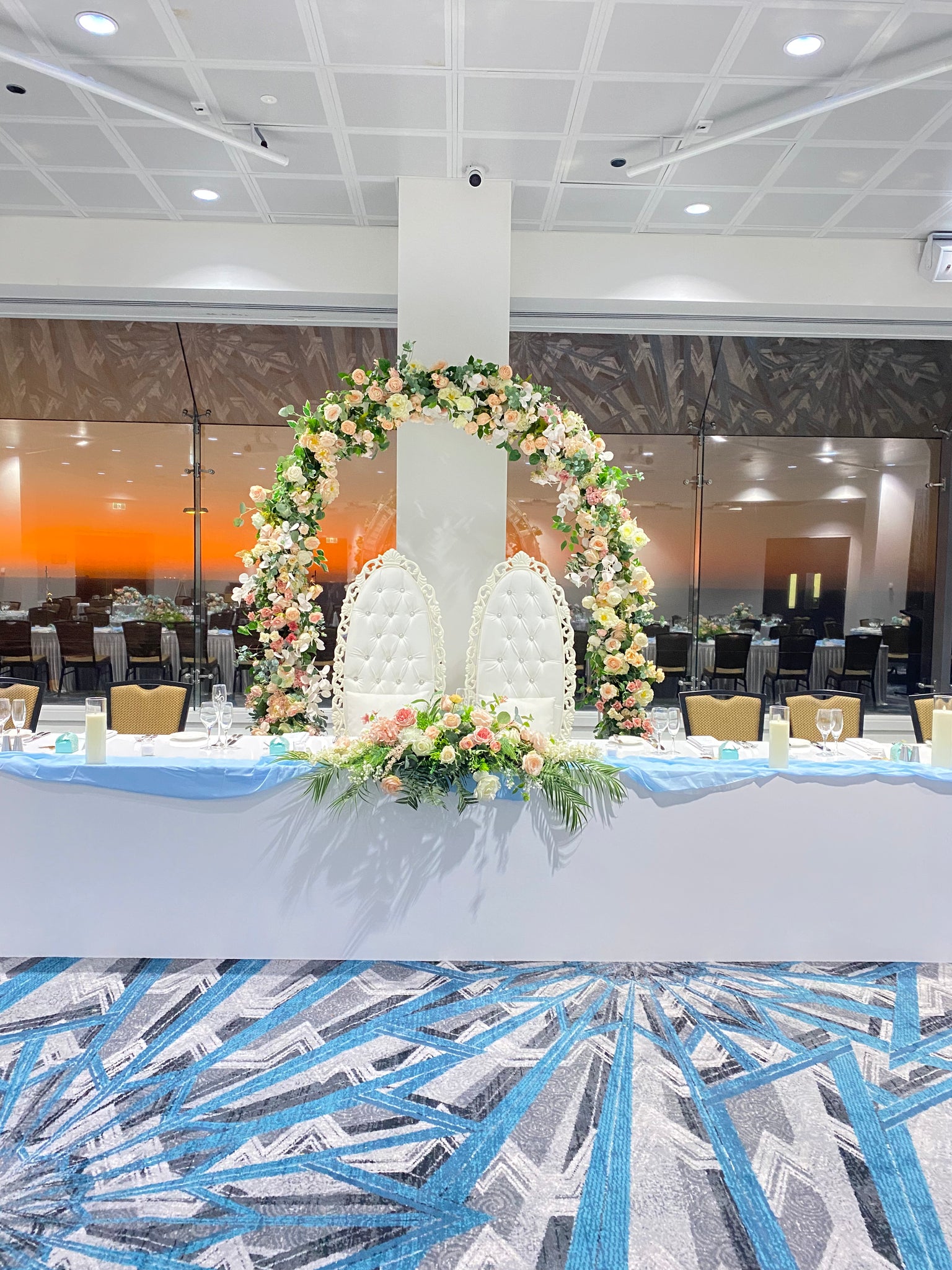 Bridal table flowers arrangement set